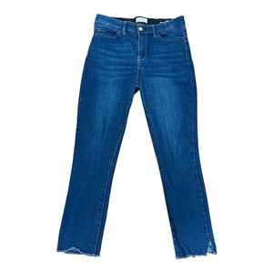 Nicole Miller Jeans Womens 6 Blue Soho High Rise Ankle Slim Frayed Hem Denim